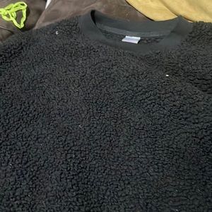 Black fluffy jumpsuit set